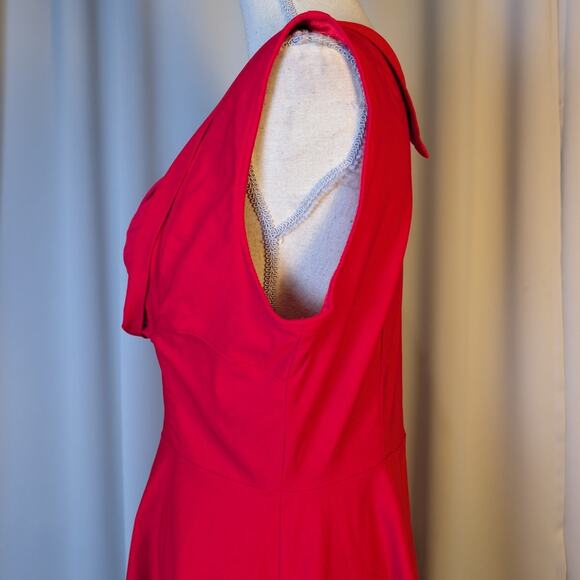 Red Fit & Flare Dress XL Vintage Inspired 50s Pinup Rockabilly - Picture 13 of 16